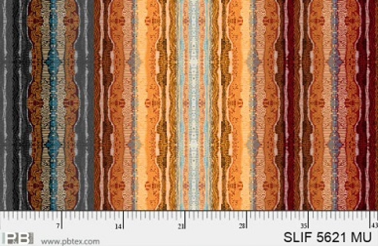 P & B Textiles - Still Life - Mirrored Stripe, Multi