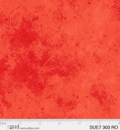 P & B Textiles - Suede 7 - Blender, Red/Orange