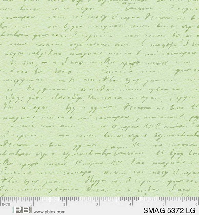 P & B Textiles - Sweet Magnolia - Script, Light Green