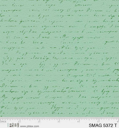 P & B Textiles - Sweet Magnolia - Script, Teal