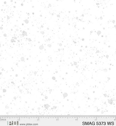 P & B Textiles - Sweet Magnolia - Splatter, White/Silver