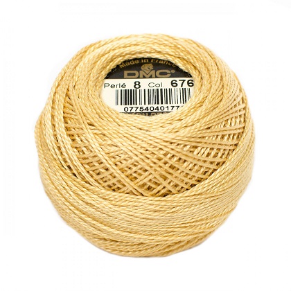 Pearl Cotton Balls - Size 8 Thread - Light Old Gold