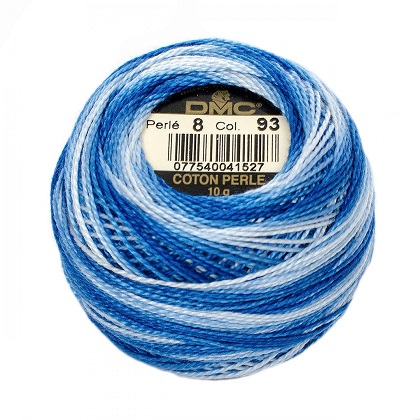 Pearl Cotton Balls - Size 8 Thread - Variegated Cornflower Blue