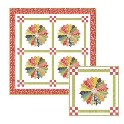 Quilt Kit - Moda - Raspberry Summer - Dresdens Wallhanging & Pillow Kit