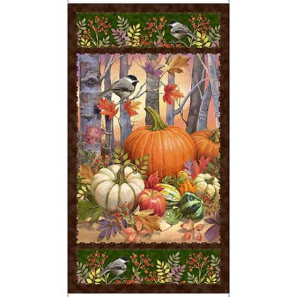 Quilting Treasures - Autumn Forest - 24' Harvest Panel, Multi