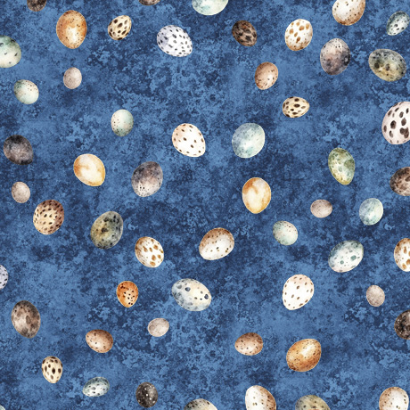 Quilting Treasures - Birdsong - Egg Toss, Dark Blue