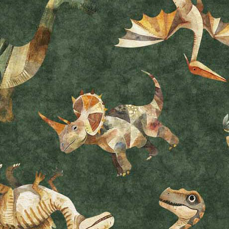 Quilting Treasures - Dinoroars! - Dinosaurs Toss, Forest