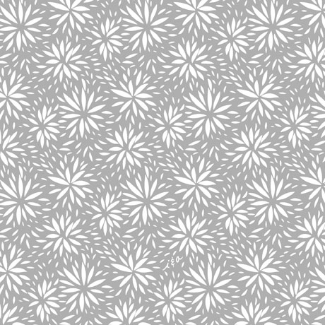 Quilting Treasures - Hippity Hop - Starburst Floral, Gray