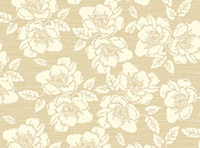 Quilting Treasures - Nantucket - Large Flowers, Tan