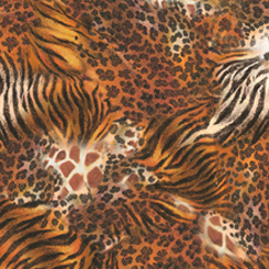 Quilting Treasures - Out of Africa - Mixed Animal Skins, Burnt Orange