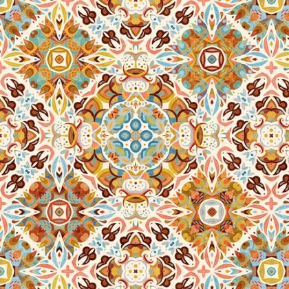 Quilting Treasures - Quilt Room Kitties - Diamond Medallion, Orange