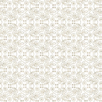 Quilting Treasures - Quilt Room Kitties - Floral Stitching, White