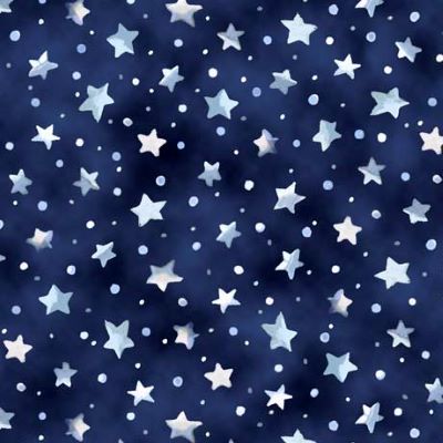 Quilting Treasures - Snowman Holiday - Stars, Navy