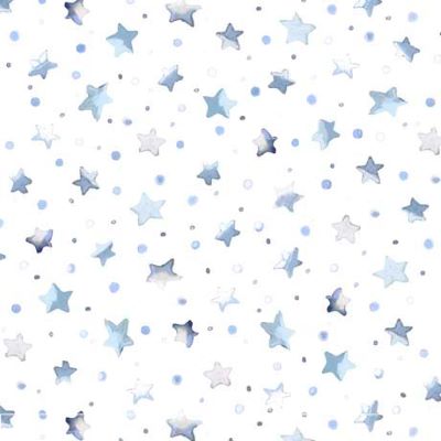 Quilting Treasures - Snowman Holiday - Stars, White