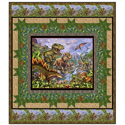 Quilting Treasures Pattern - Dino Park - Featuring Jurassic Journey- 70½' x 80½'