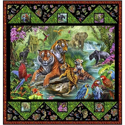 Quilting Treasures Pattern - Jungle Paradise - Size 45' x 47'