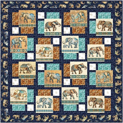 Quilting Treasures Pattern - Waltz of the Elephants Quilt - 58' x 58'