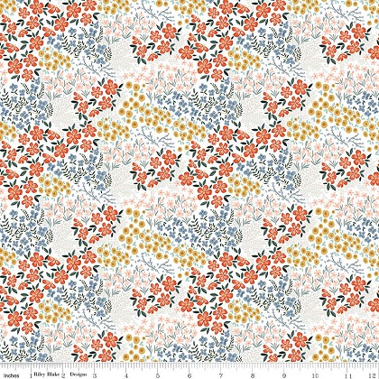 Riley Blake - Farmhouse Summer - Floral, Off White