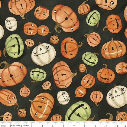 Riley Blake - Halloween Whimsy - Pumpkins, Black