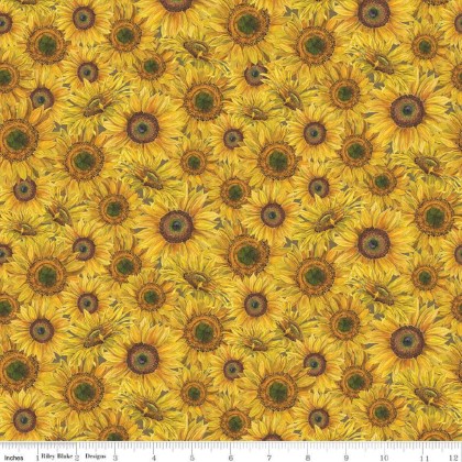 Riley Blake - Honey Bees & Flowers Please - Sunflower Bouquet, Yellow