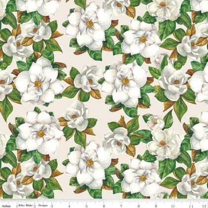 Riley Blake - Monthly Placemats - March Magnolias, Cream