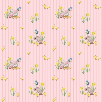 Riley Blake - Peter Rabbit & Friends - Duck Stripe, Pink