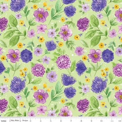 Riley Blake - Plum Petals - Floral, Fern