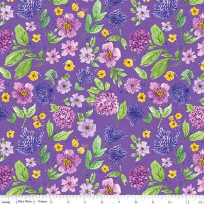 Riley Blake - Plum Petals - Floral, Violet