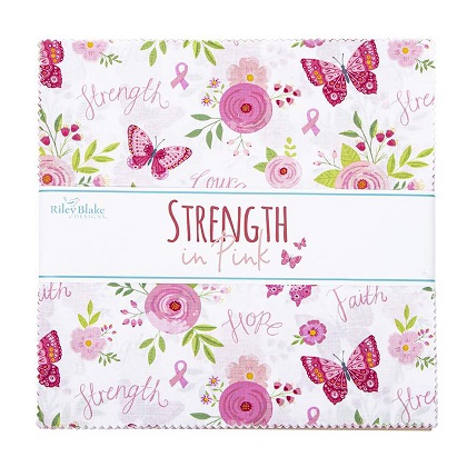 Riley Blake - Strength In Pink - 42 - 10' Squares