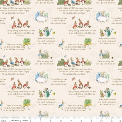 Riley Blake - The Tale of Peter Rabbit - Text, Cream