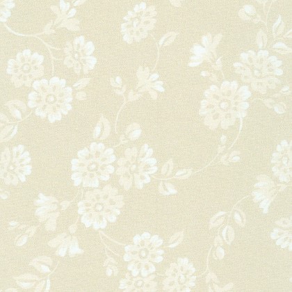 Robert Kaufman - 108' Backdrop - White Flowers, Taupe