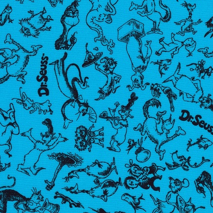 Robert Kaufman - Celebrate Seuss! - Outlines, Blue