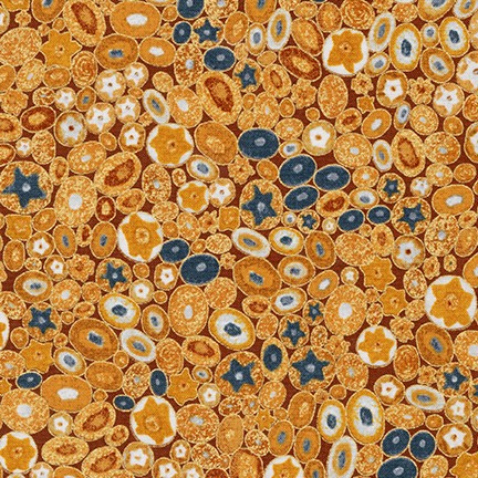 Robert Kaufman - Gustav Klimt - Gold Metallic Ovals and Stars, Gold