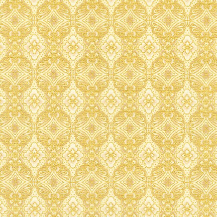 Robert Kaufman - Imperial Collection Metallic 15 - Trellis, Gold/Ivory