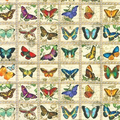 Robert Kaufman - Library of Rarities - Butterflies, Vintage