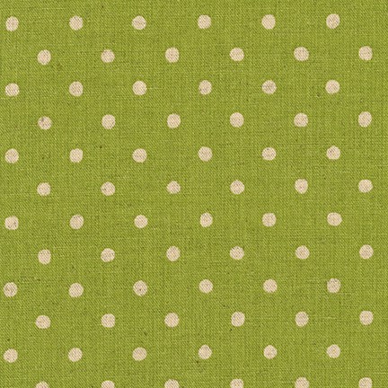 Robert Kaufman - Sevenberry: 43' Canvas Print - Natural Dots, Lime