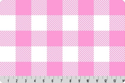 Shannon Fabrics - Cuddle Prints - Buffalo Check, Bubblegum