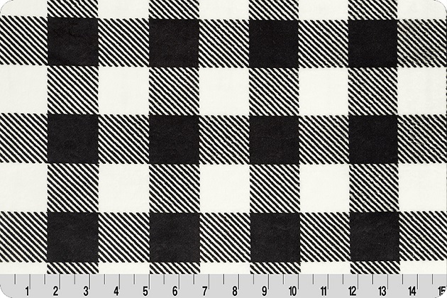 Shannon Fabrics - Cuddle Prints - Buffalo Check, Snow/Black