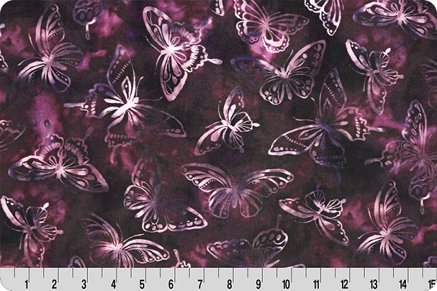 Shannon Fabrics - Luxe Cuddle - Bliss Batik Flutter, Plumwood