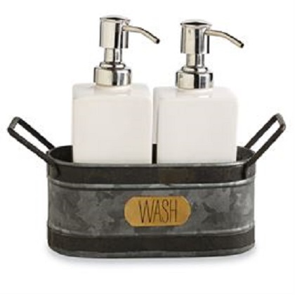 Soap Caddy Set - Galvanized Tin