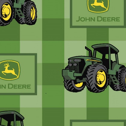 Springs Creative - John Deere - Tractor Plaid, Green