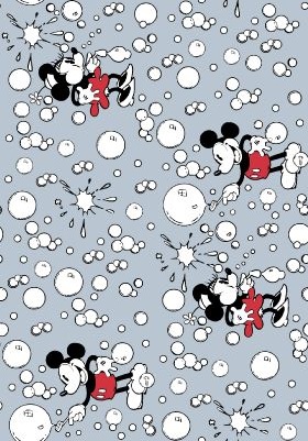 Springs Creative - Mickey & Minnie - Bubbles, Light Blue/Gray