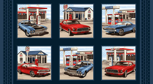 Studio E - American Muscle - 24' Panel 10' Blocks, Navy