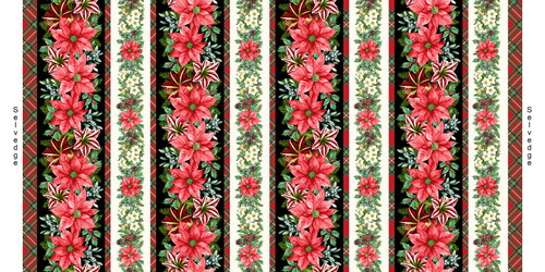 Studio E - Blooms Of The Holiday - Border Stripe, Black