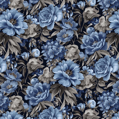 Studio E - Dots And Holes - Large Floral, Indigo