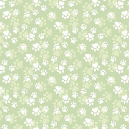 Studio E - Fancy Cats - Paw Prints, Green