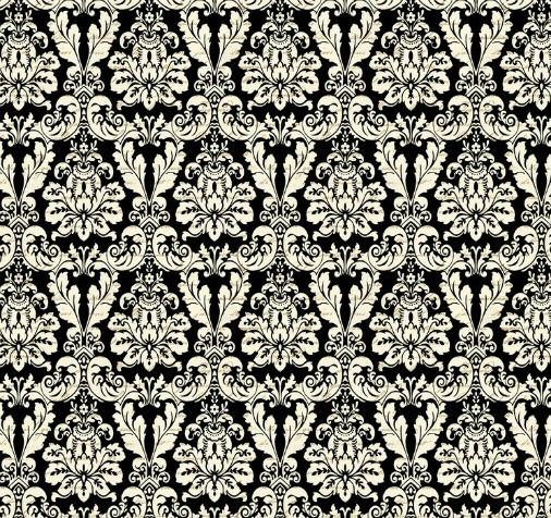 Studio E - Joyeux Noel - White Damask, Black