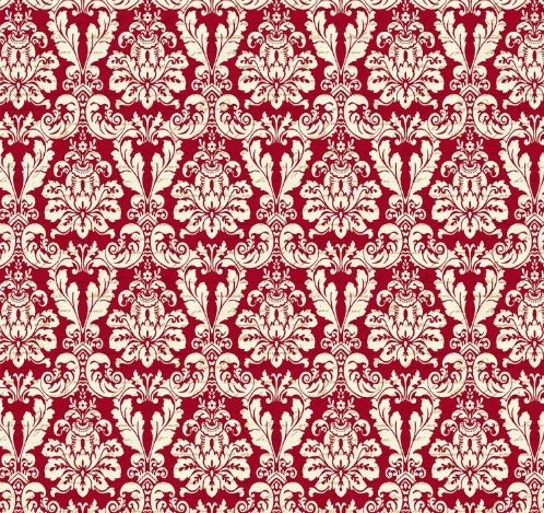 Studio E - Joyeux Noel - White Damask, Red