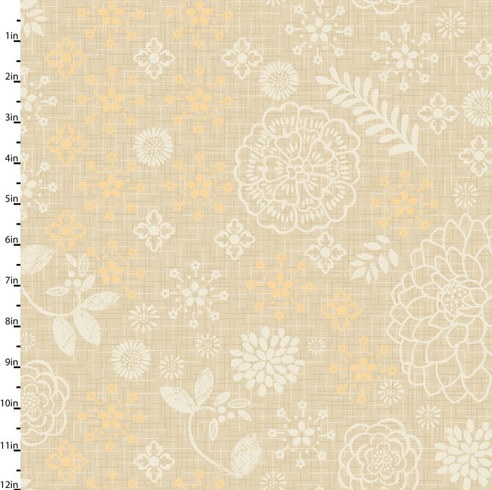 Studio E - Meadowlark - Floral Linen Tonal, Cream