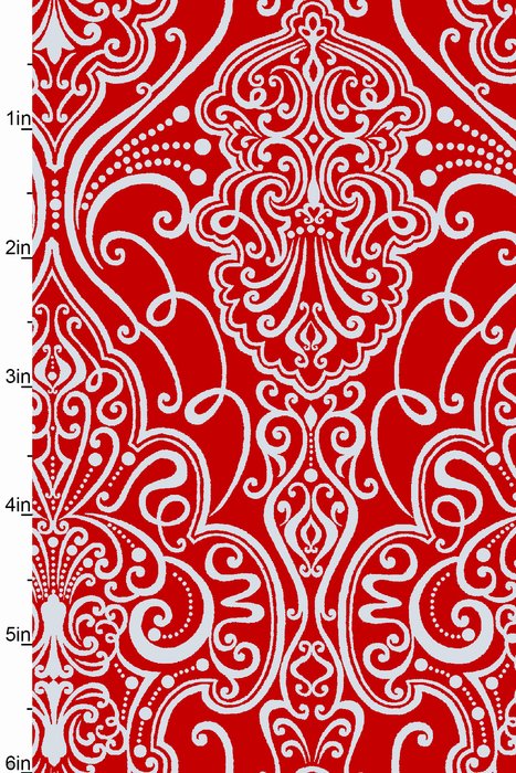 Studio E - Pearle - Damask, Silver/Red